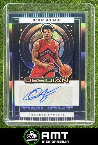 Ochai Agbaji Auto 2024-25 Panini Obsidian 144/149 Twilight Raptors