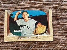 1955 Bowman Sammy White (d. 1991) signed autographed AUTO baseball card