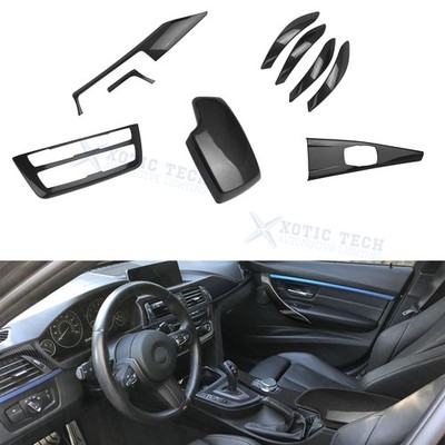 Carbon Fiber Style Armrest Box Door Pull Handle Molding Cover For BMW 3 Series