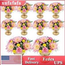 10Pcs 15cm Gold Metal Centerpieces Flower Vase Wedding Anniversary Party Decor