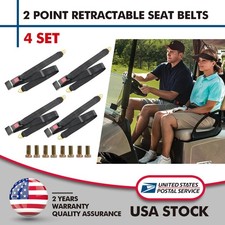 4pcs Truck Car Lap Seat Belts 2 Point Adjustable Single Seat Lap Universal