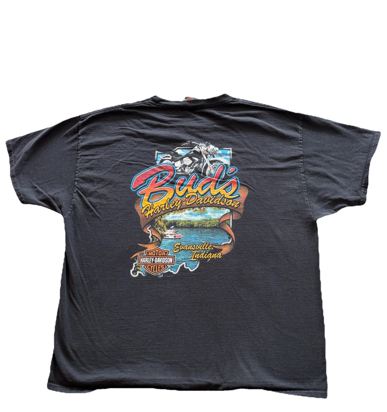 00'S Harley-Davidson Hanes Motorcycle Bike T-shirt Made in USA Men's M /eaa456132