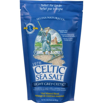 Light Grey Celtic Sea Salt 1 Pound Resealable Bag   Additive-Free, Delicious Sea