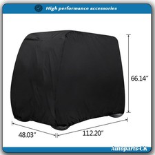 Waterproof Golf Cart Black Storage Cover 4 Passenger For EZGO Club Car YAMAHA
