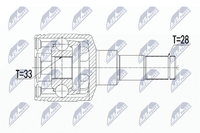 Gelenksatz Antriebswelle Nty NPW-SU-018 FüR Fiat Sedici Multijet 4X4 Suzuki SX4