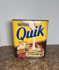 VINTAGE 1980s Nestle Quik Tin Cardboard Conta...