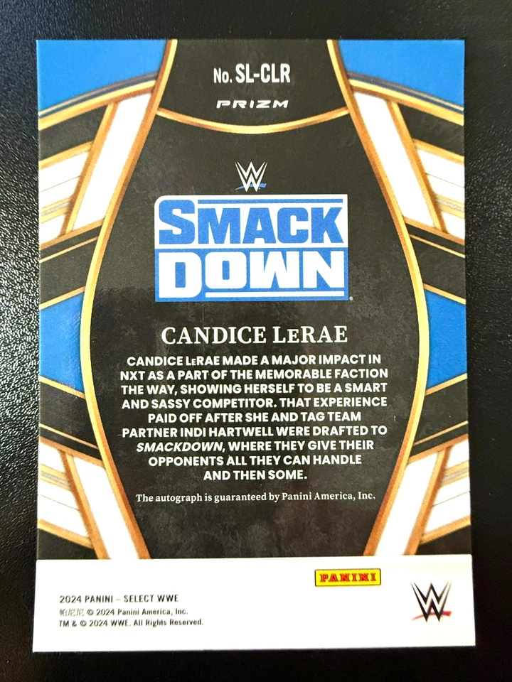 2024 Panini Select WWE Candice LeRae Signature Selections Auto #SL-CLR - Image 2 of 2