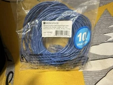 Monoprice Cat6A 7 Ft. Blue Ethernet Patch Cable - Snagless RJ45, 550Mhz, 10 Pack
