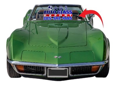Fits: 1968-1972 Chevrolet Corvette 2D Convertible/Coupe Front Windshield Glass