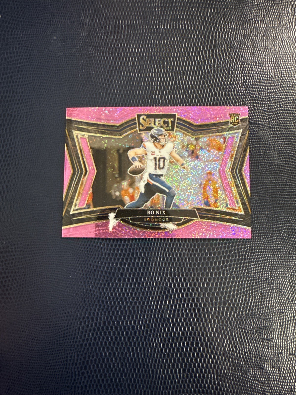 2024 Panini Select Bo Nix RC Field Level Pink Glitter 10/15 JERSEY # 🔥New Pull