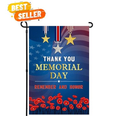 Charming Double-Sided 12x18 Memorial Day Flag - Weather Resistant Outdoor Decor