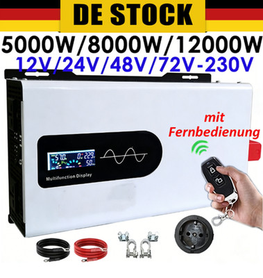 3000W 10000W Max 12V 24V 48V - 230V Reiner Sinus Spannungswandler Wechselrichter