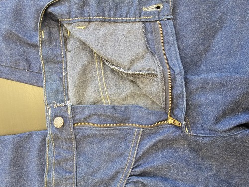 Vintage 60s Beeline Fashions High Rise Yoke Front Bareback Taper Leg Mom Jeans - Picture 7 of 9