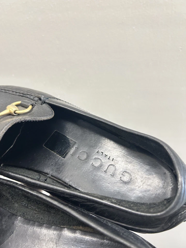 Mocasines Gucci Jordaan Cuero Negro Web Driver Horse Bit 40 EU 7 EE. UU. Foto 3 de 4