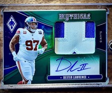 🍀Dexter Lawrence 🔥Jersey ⭐️✨#’d 20/25 🇺🇸Auto Phoenix Mythical 🟢 Patch Giant