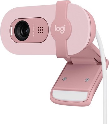 Logitech Brio 100 Full HD-Webcam für Meetings und Streaming, USB-A, Zoom, Rosa