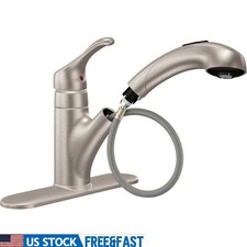 Retractable Kitchen Faucet Pull Out Sprayer Easy Install Spot Resistant Finish
