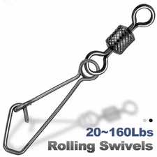 25~50Pcs Fishing Swivels Snap Stainless Interlock Snap Lure Connector Saltwater