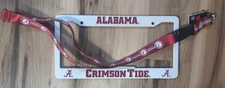 University of Alabama Crimson Tide  License Plate Frame Tag Cover  PLUS LANYARD