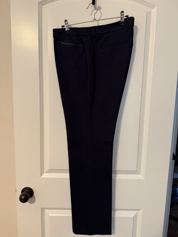 Women Size 12 CHARTER CLUB Zip Belt-Loops Pockets Leather-Accent Dress Pant Blue