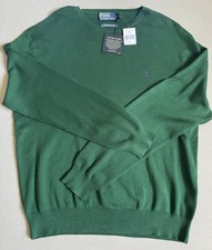 Polo Ralph Lauren NWT XL Men's Pima Sweater Green 100 Cotton Pullover Preppy