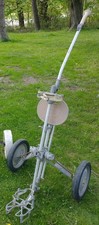Rzadka torba vintage chłopiec aluminiowa golf caddy wózek push pull z siedziskiem wózek przenośny