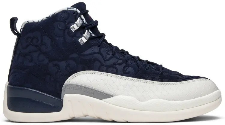 jordan 12s navy blue and white