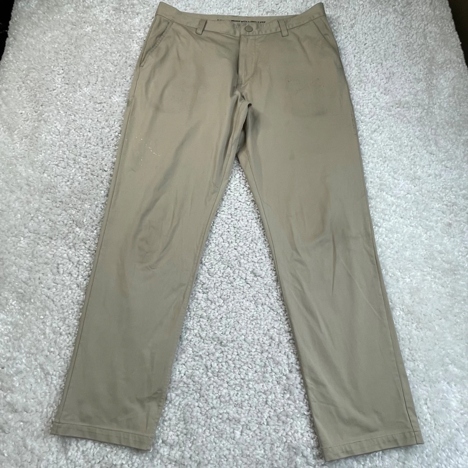 Rhone Chino Pants Men 33x30 Beige Golf Performance Wicking Commuter Slim Stretch
