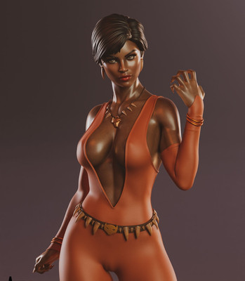 Vixen, DC, 1/4-1/24, Figur, Unbemalt, 3D-Druck, Statue, Abe3D, MFW