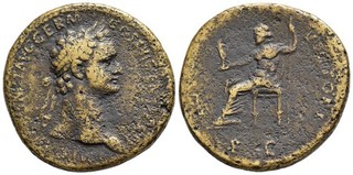 FITZ Rom Domitian 81 96 AD Sestertius Jupiter Victory µAIN1365
