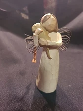 Willow Tree Angel of Friendship Girl With Dog Puppy Demdaco Ornament 4.25”