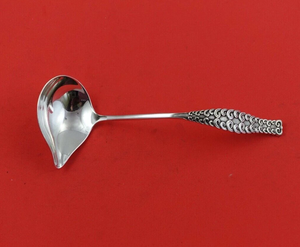 Pattern Unknown by Shiebler Sterling Sauce Ladle w/ spout 5 1/2"