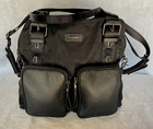 StorkSak London Black Alexa Premium Nylon and Leather Diaper Bag NEW