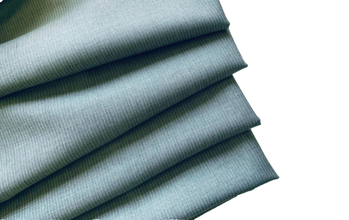 154cm LIGHT GREY WITH TEAL HUE PINSTRIPE LUXURY WOOL MADE IN ITALY FOR DIOR E77 - Picture 2 of 7