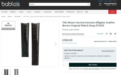TAG Heuer Carrera FC6291 brown leather watch strap CAS WV WAS WAR CV CAS 20mm - Picture 6 of 24