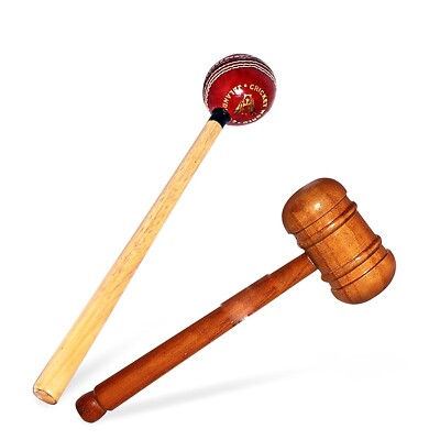 Leder rot und Holz Schläger Holz Combo zum Klopfen und Würzen Cricketschläger...