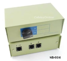 CablesOnline 2-Way RJ45 Ethernet AB Manual Switch Box, SB-034