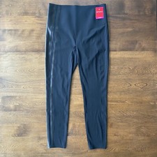 Spanx Gloss Side Duo Stripe Every Wear Legging Large Very Black HTF Rare- NWT