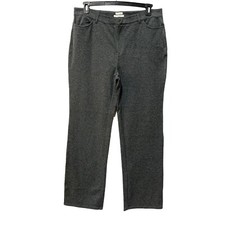 LL Bean Classic Fit Straight Leg Pants Gray Stretch Womens 16