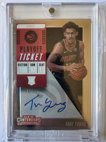 2018-19 Contenders Playoff Ticket TRAE YOUNG 142 RC Rookie Auto Autograph 49/65