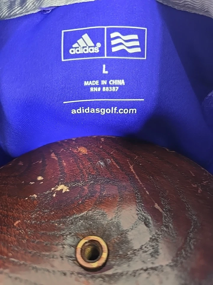 Polo de golf Adidas para hombre grande púrpura negro abstracto manga corta Foto 3 de 4