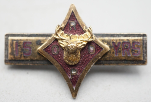Vintage 1920s Sterling ORP Canadian Royal Purple Elks 15 Years Member Award Pin - Picture 1 of 2