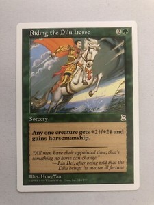 Riding the Dilu Horse-Portal Three Kingdoms-Magic The Gathering-MTG-NM