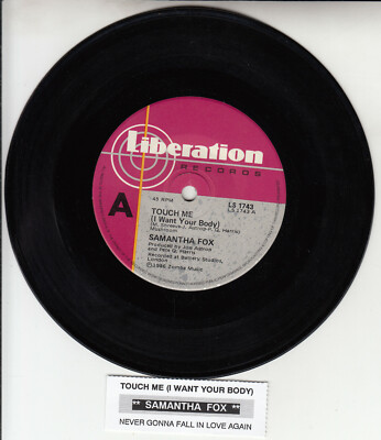 SAMANTHA FOX Touch Me (I Want Your Body) 7'' 45 record NEW + juke box title strip