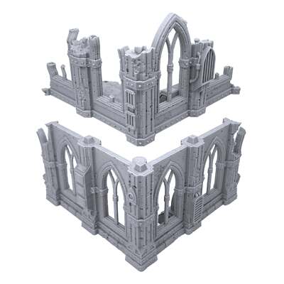 Gothic Sci-Fi Ruins by Terrain4Print (Set C), 3D Printed Tabletop RPG Scenery