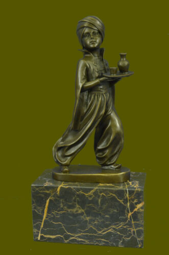 Vintage Zeichen Arabische Jungen Servierer Bronze Skulptur Buchstütze Dekor Deal - Bild 1 von 10
