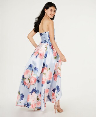 New $309 Speechless Juniors' Women'S Blue Floral Strapless Hi-Low Gown Dress 11 | eBay New $309 Speechless Juniors' Women'S Blue Floral Strapless Hi-Low Gown Dress 11 | eBay