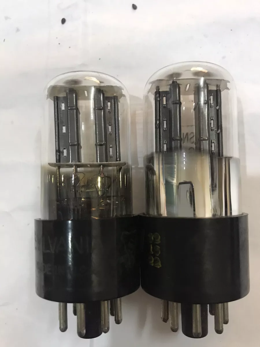 Sylvania 6SN7 Bad Boys 3 Holes Black Plate Nos Testing Matched Pair