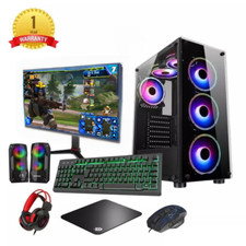Full Set Up Gaming PC Bundle Core i5 16GB RAM 1TB 240GB SSD 4GB GT730 Win 11 Pro