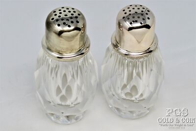 Vintage Post-House Hand Cut Crystal Salt & Pepper Mill Grinder/Shakers 22328